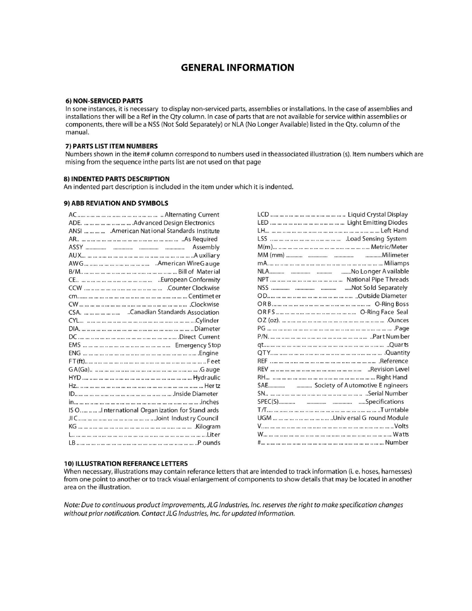 JLG 860SJ Parts Manual User Manual | Page 5 / 270