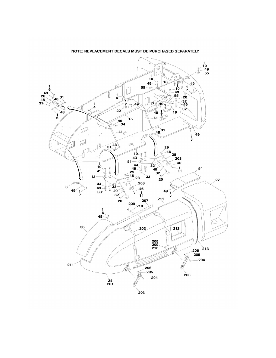 Figure 2-16. hoods installation (abs) | JLG 860SJ Parts Manual User Manual | Page 98 / 270