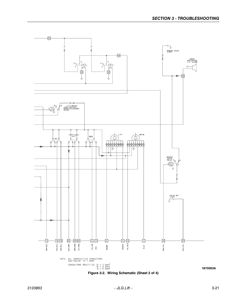 Wiring schematic (sheet 2 of 4) -21 | JLG 80HX_HX+6_HXER Service Manual User Manual | Page 109 / 120