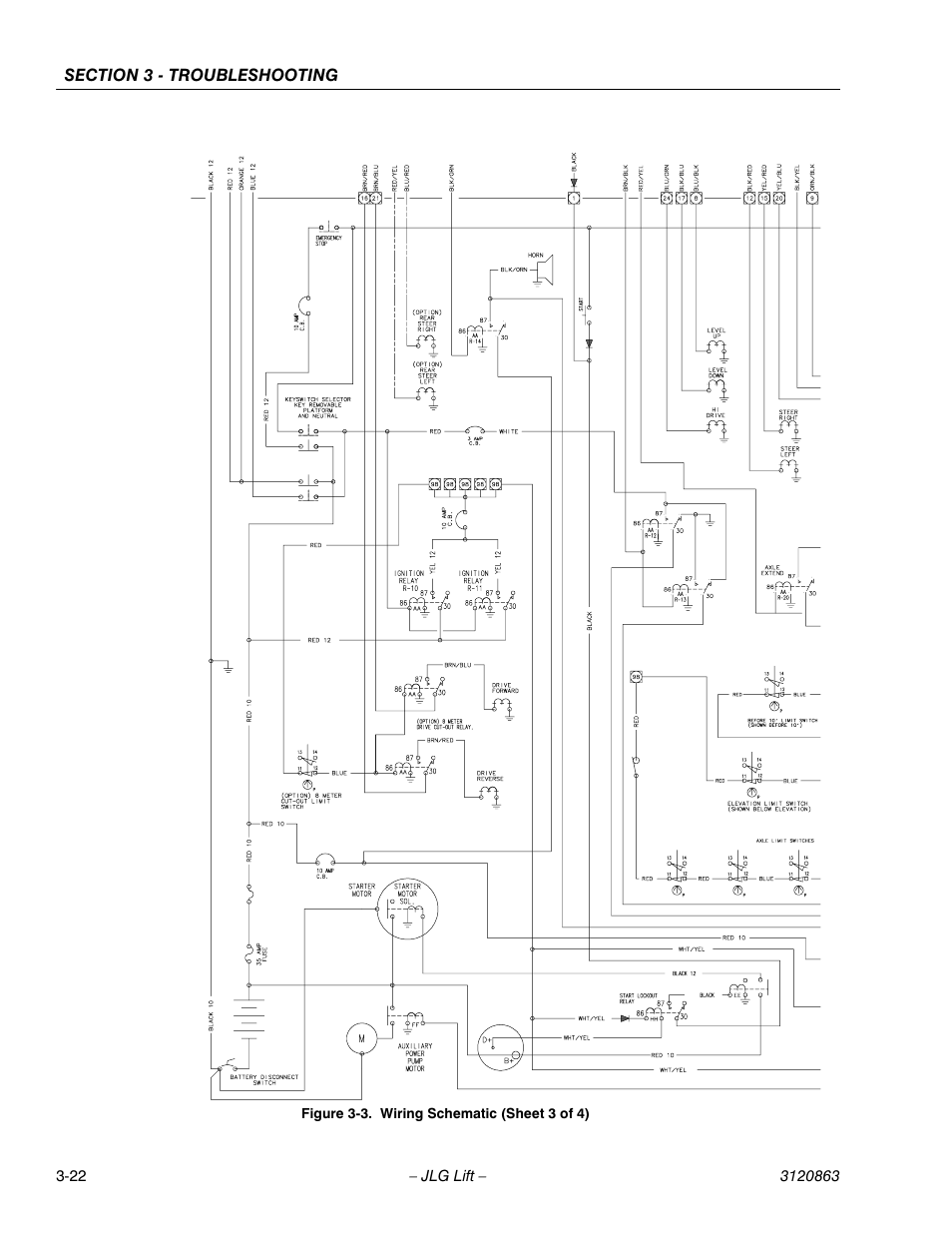 Wiring schematic (sheet 3 of 4) -22 | JLG 80HX_HX+6_HXER Service Manual User Manual | Page 110 / 120