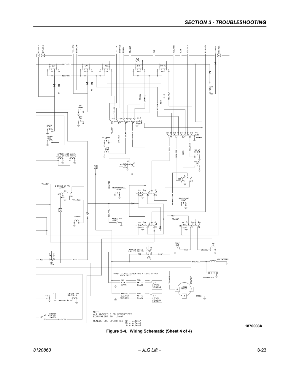 Wiring schematic (sheet 4 of 4) -23 | JLG 80HX_HX+6_HXER Service Manual User Manual | Page 111 / 120