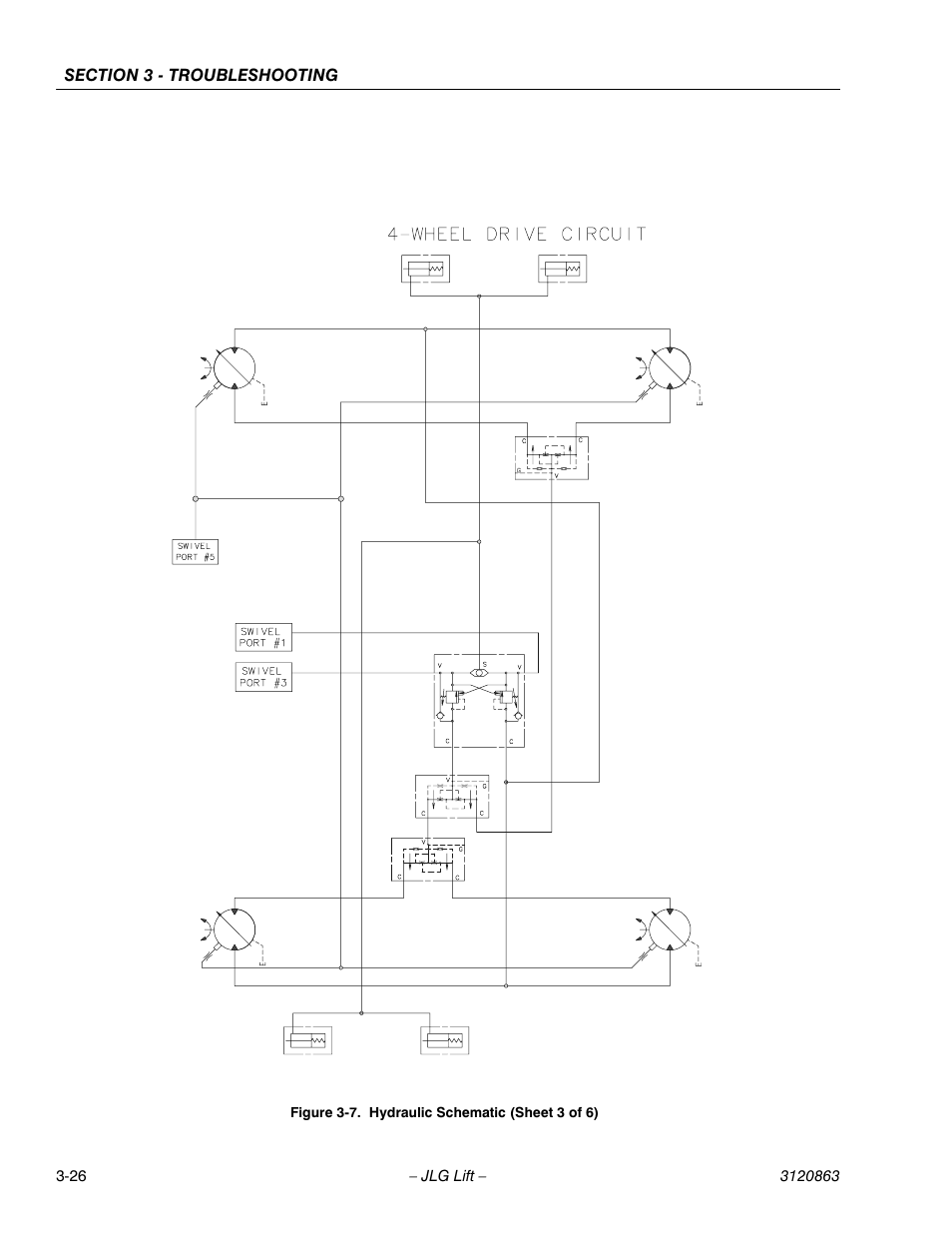 Hydraulic schematic (sheet 3 of 6) -26 | JLG 80HX_HX+6_HXER Service Manual User Manual | Page 114 / 120