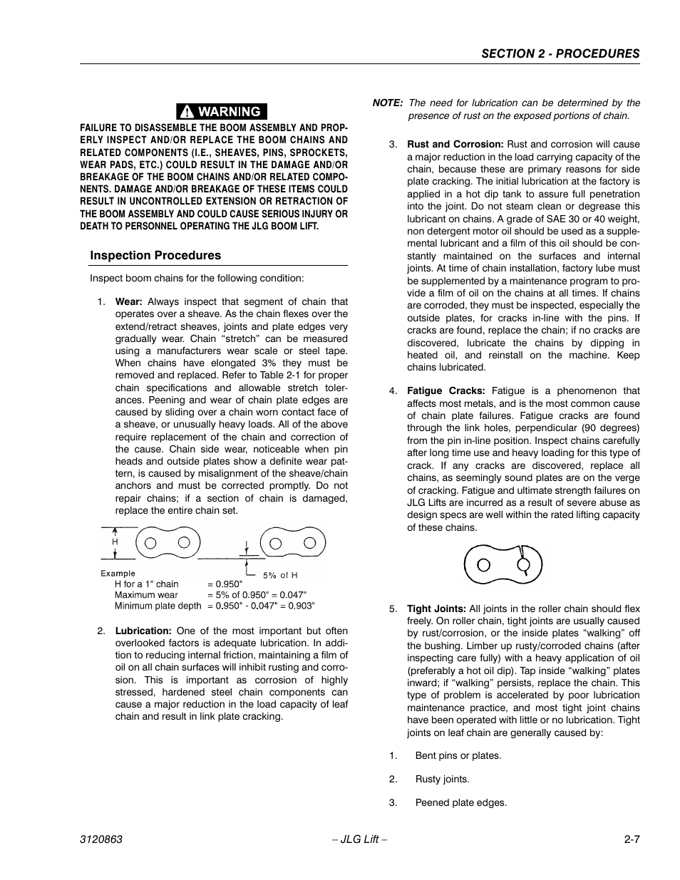 Inspection procedures -7 | JLG 80HX_HX+6_HXER Service Manual User Manual | Page 29 / 120