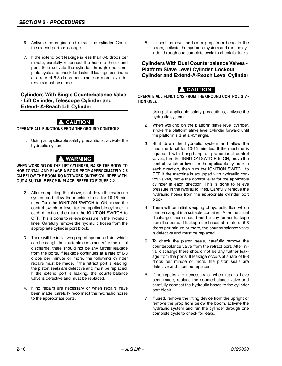 And extend- a-reach lift cylinder, Lockout cylinder and extend-a-reach level cylinder | JLG 80HX_HX+6_HXER Service Manual User Manual | Page 32 / 120