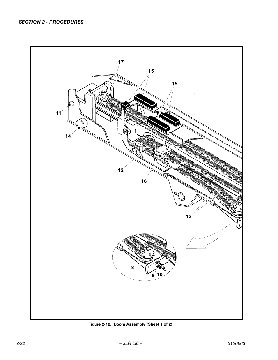 Boom assembly (sheet 1 of 2) -22 | JLG 80HX_HX+6_HXER Service Manual User Manual | Page 44 / 120