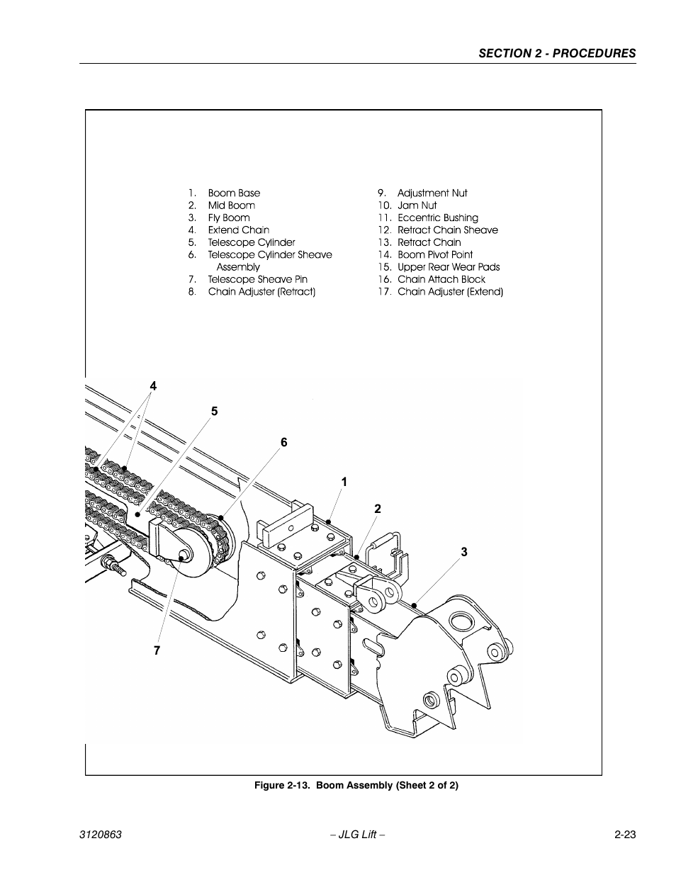 Boom assembly (sheet 2 of 2) -23 | JLG 80HX_HX+6_HXER Service Manual User Manual | Page 45 / 120