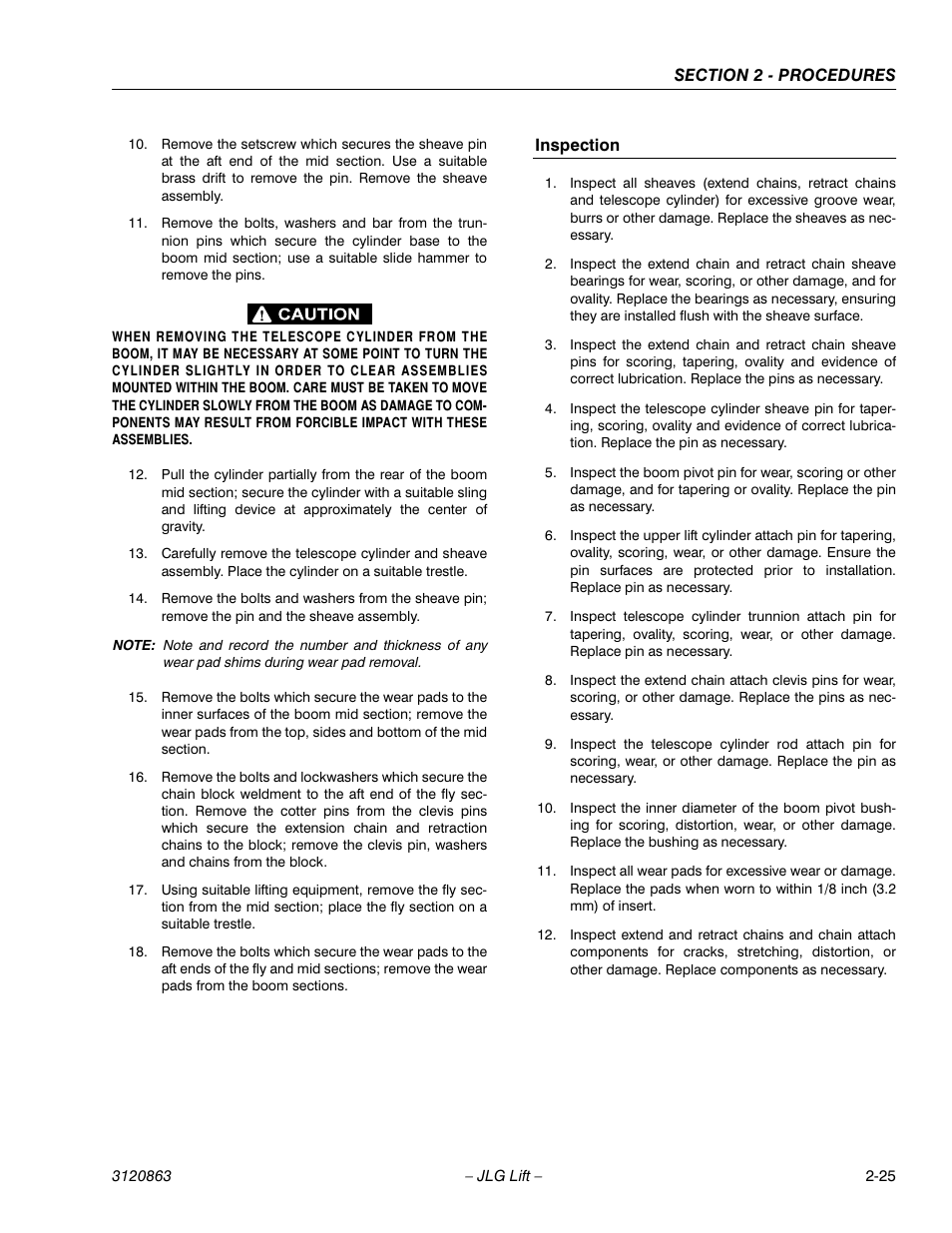 Inspection -25 | JLG 80HX_HX+6_HXER Service Manual User Manual | Page 47 / 120