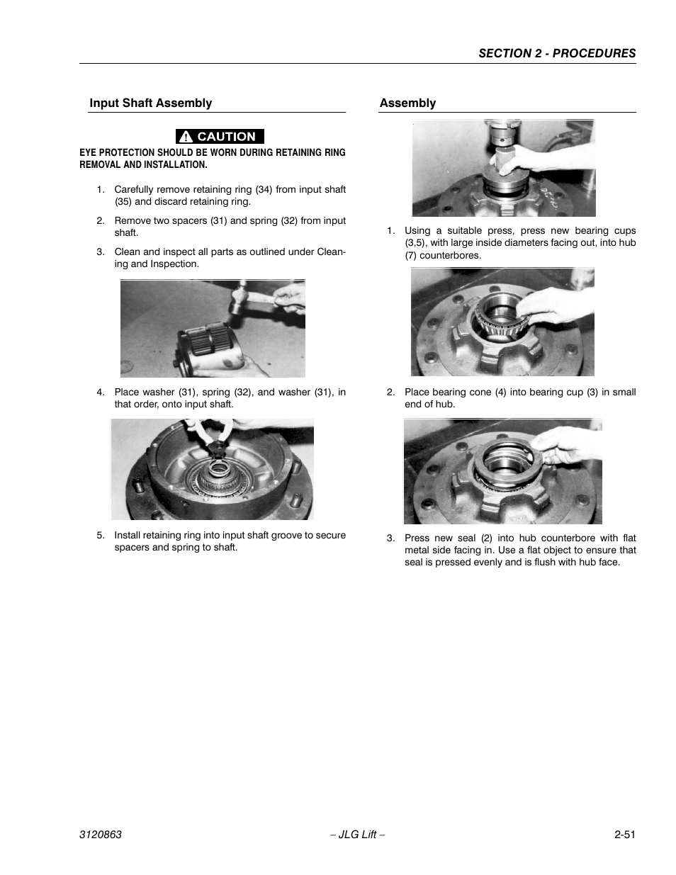 Input shaft assembly -51 assembly -51 | JLG 80HX_HX+6_HXER Service Manual User Manual | Page 73 / 120