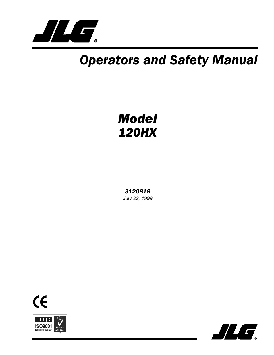 JLG 120HX Operator Manual User Manual | 74 pages
