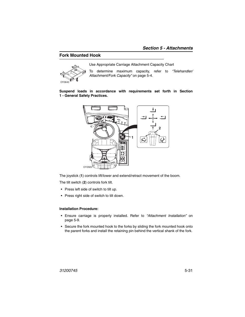 Fork mounted hook, Fork mounted hook -31 | JLG G12-55A Operator Manual User Manual | Page 103 / 160