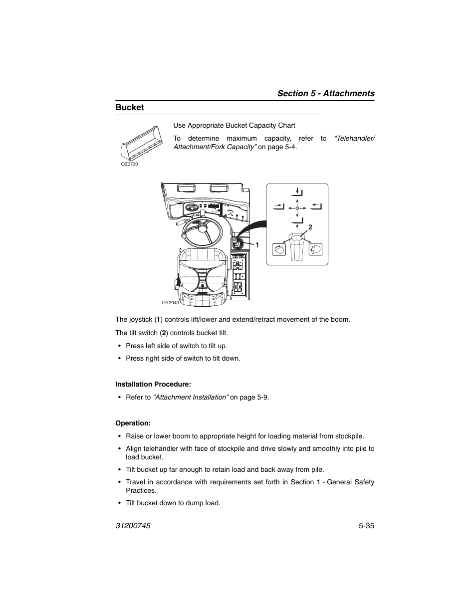 Bucket, Bucket -35 | JLG G12-55A Operator Manual User Manual | Page 107 / 160