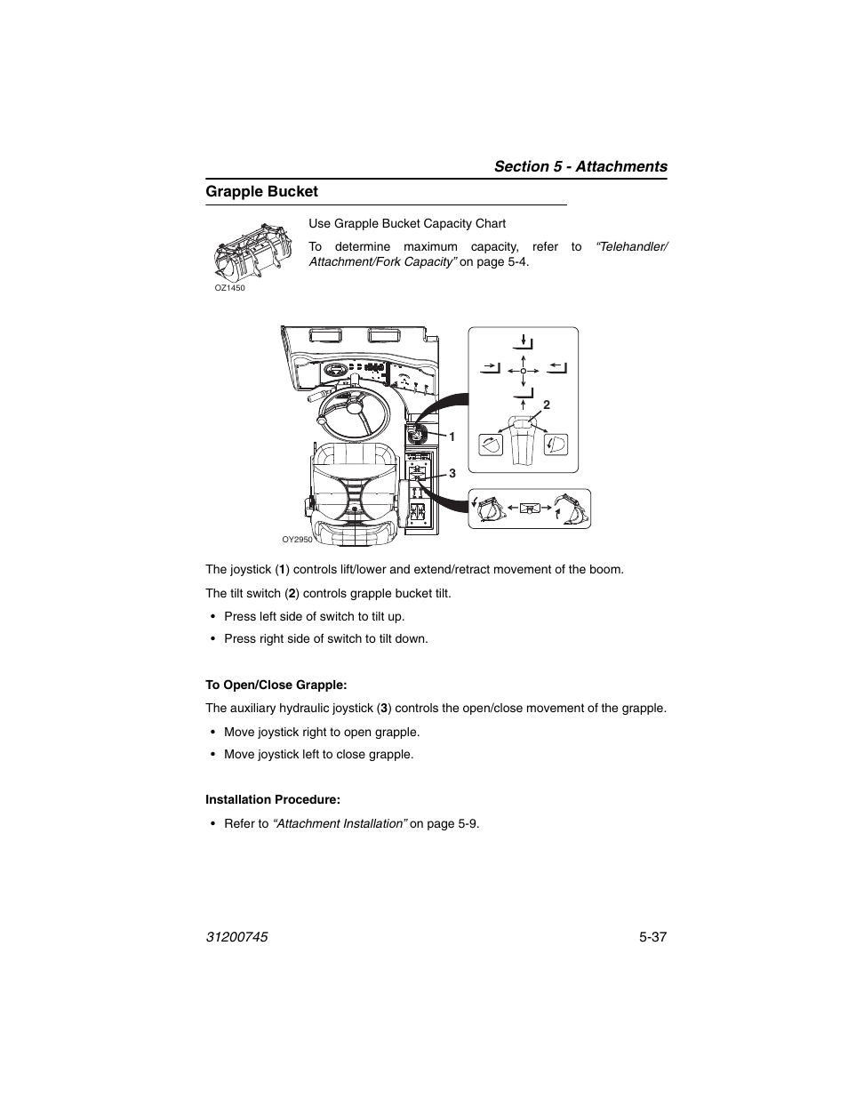 Grapple bucket, Grapple bucket -37 | JLG G12-55A Operator Manual User Manual | Page 109 / 160