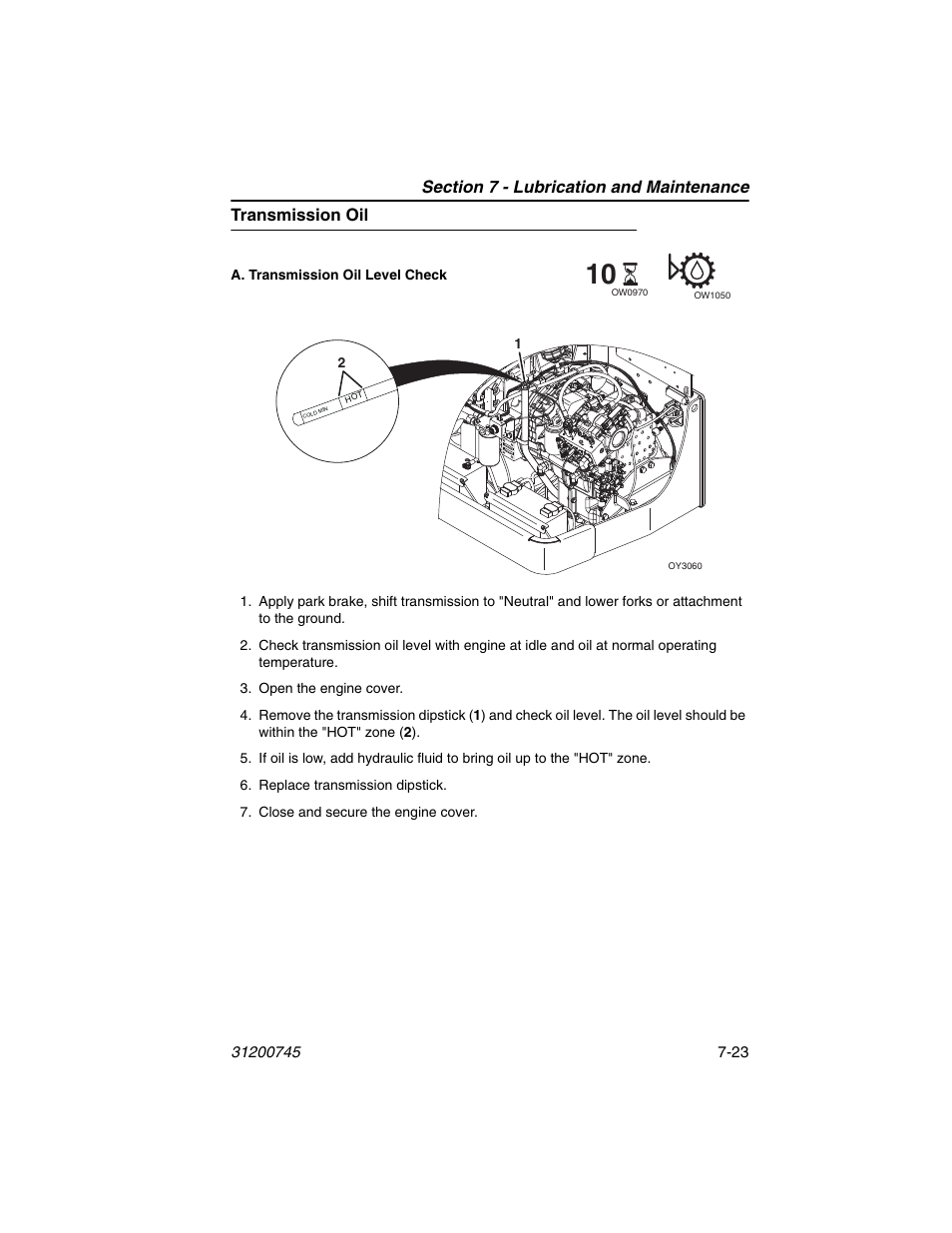 Transmission oil, Transmission oil -23 | JLG G12-55A Operator Manual User Manual | Page 137 / 160