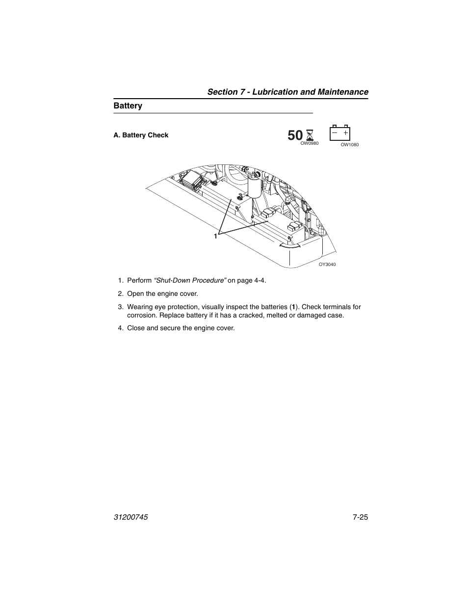Battery, Battery -25 | JLG G12-55A Operator Manual User Manual | Page 139 / 160