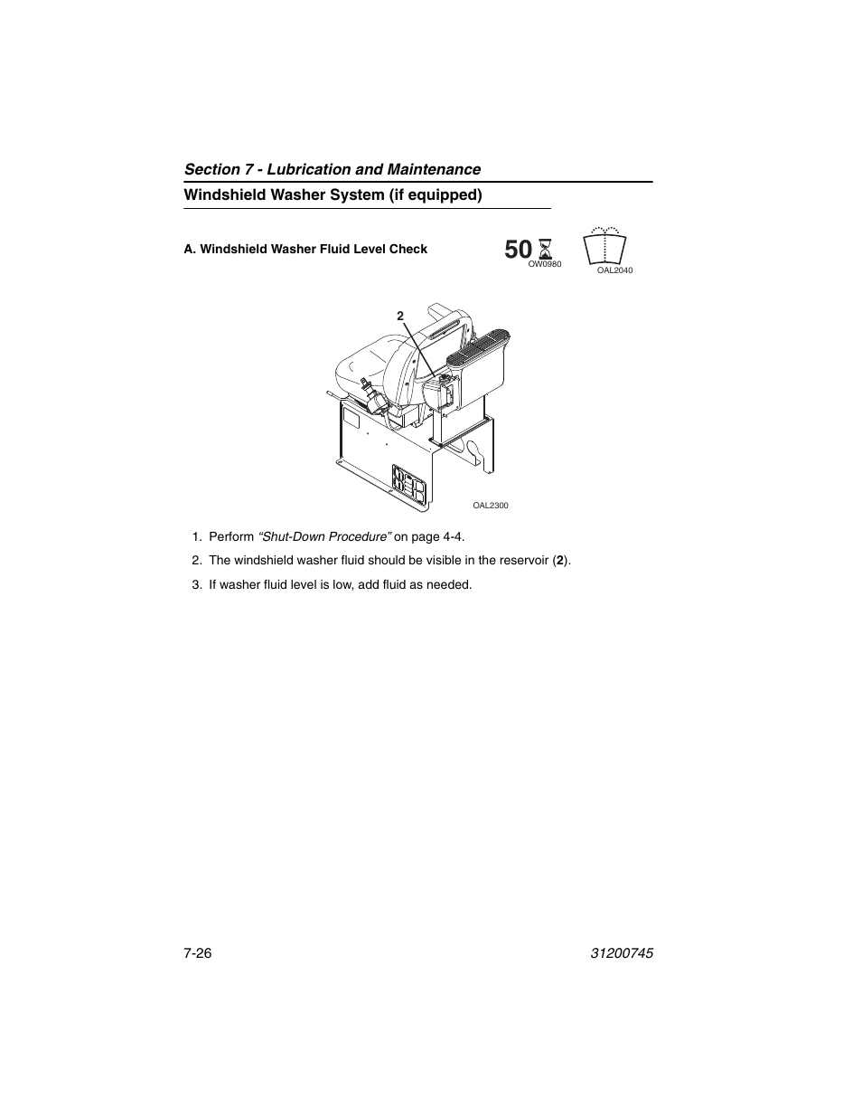 Windshield washer system (if equipped), Windshield washer system (if equipped) -26 | JLG G12-55A Operator Manual User Manual | Page 140 / 160