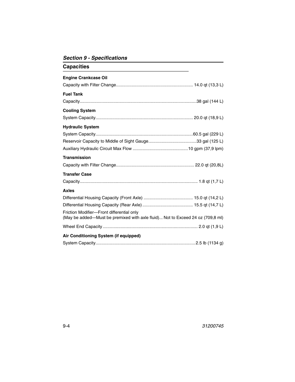 Capacities, Capacities -4 | JLG G12-55A Operator Manual User Manual | Page 146 / 160