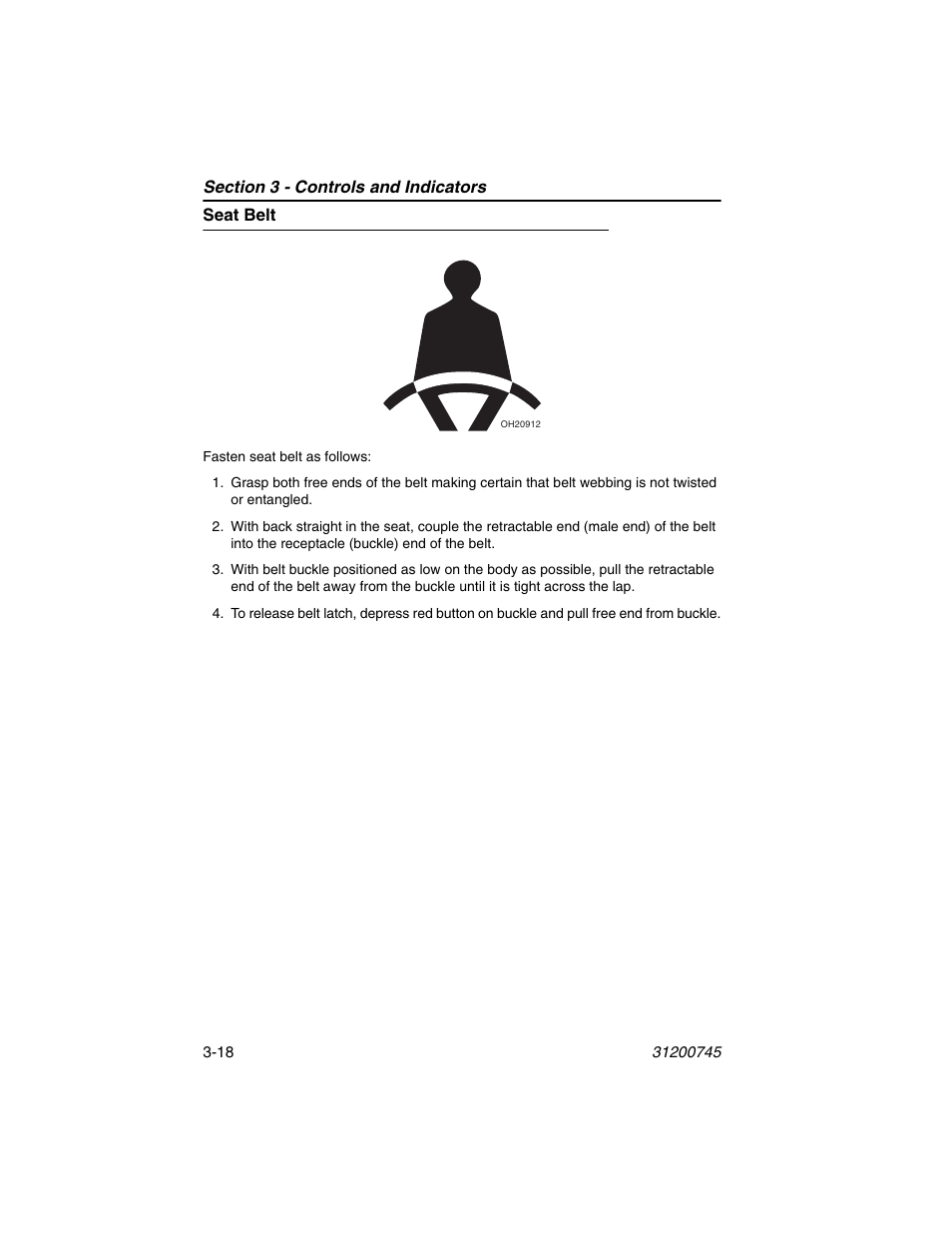 Seat belt, Seat belt -18 | JLG G12-55A Operator Manual User Manual | Page 58 / 160