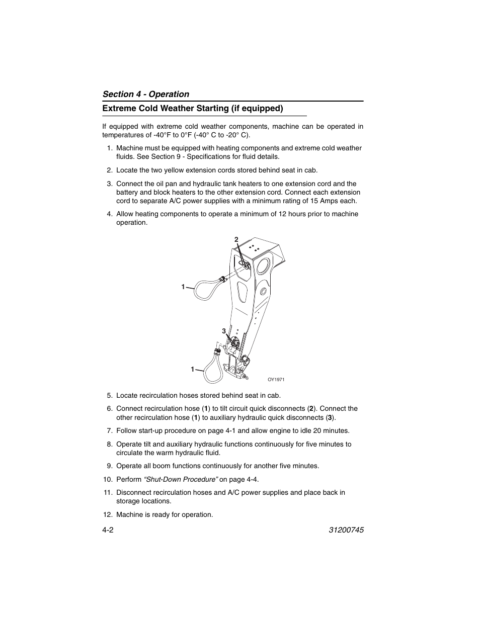 Extreme cold weather starting (if equipped), Extreme cold weather starting (if equipped) -2 | JLG G12-55A Operator Manual User Manual | Page 62 / 160