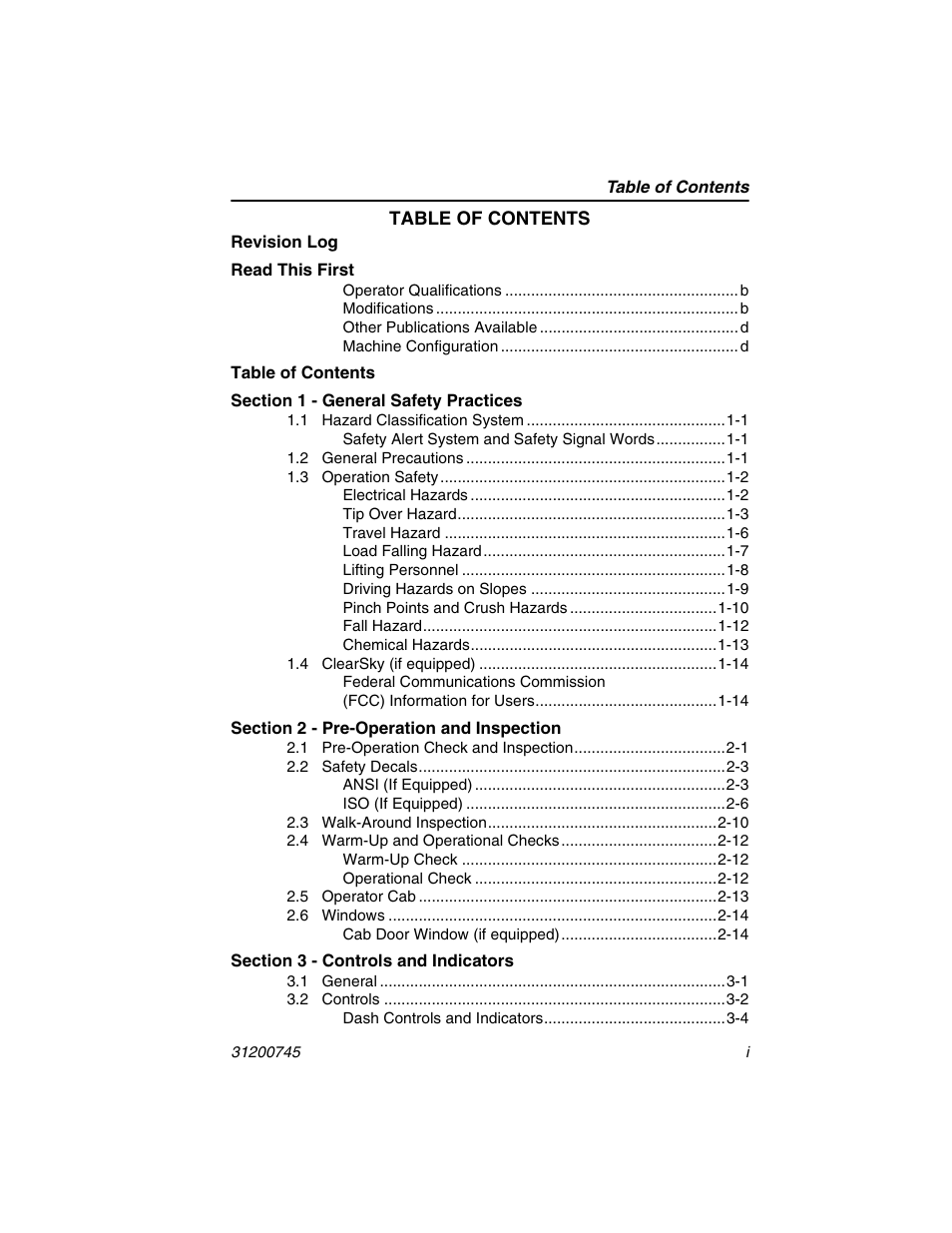 JLG G12-55A Operator Manual User Manual | Page 7 / 160