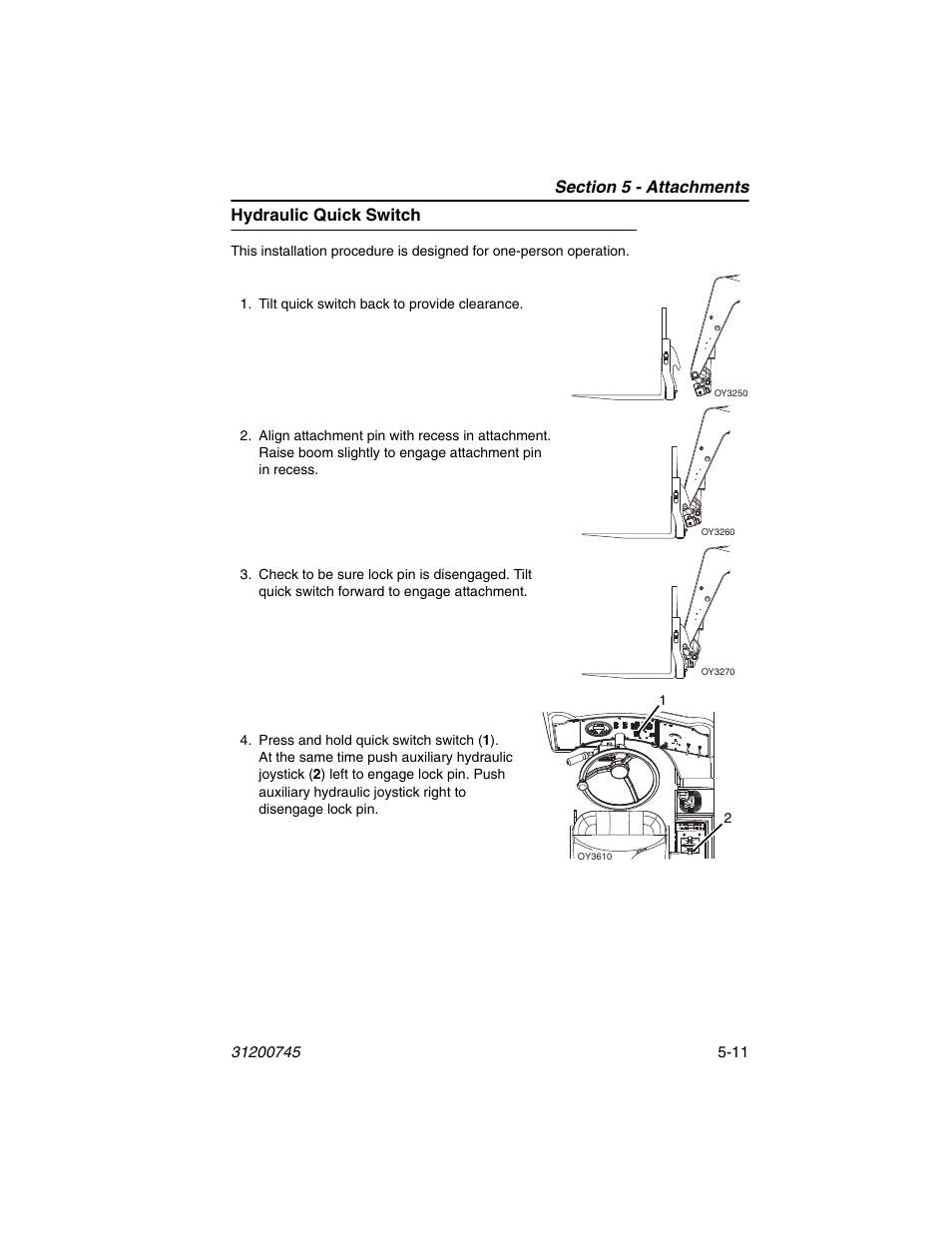 Hydraulic quick switch, Hydraulic quick switch -11 | JLG G12-55A Operator Manual User Manual | Page 83 / 160