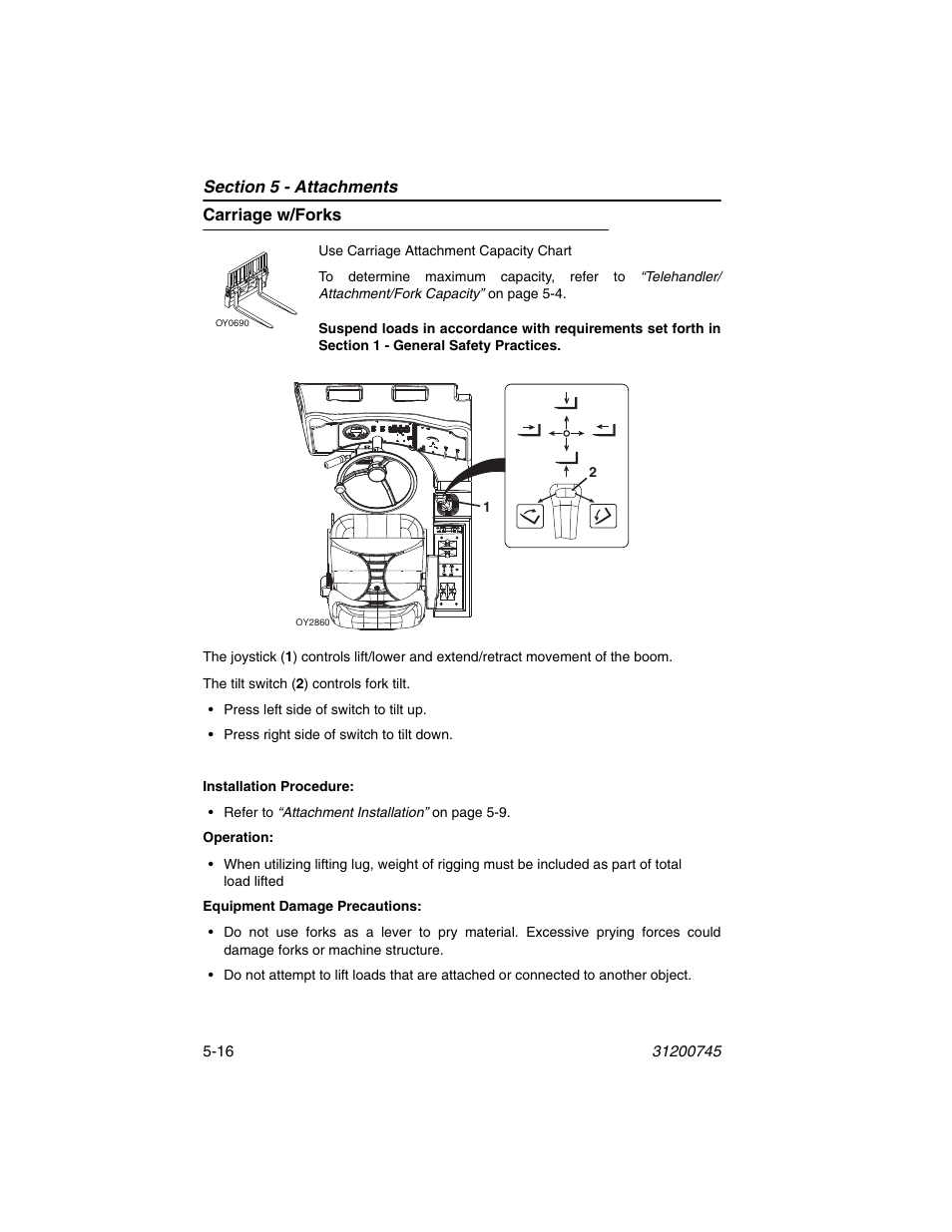 Carriage w/forks, Carriage w/forks -16 | JLG G12-55A Operator Manual User Manual | Page 88 / 160