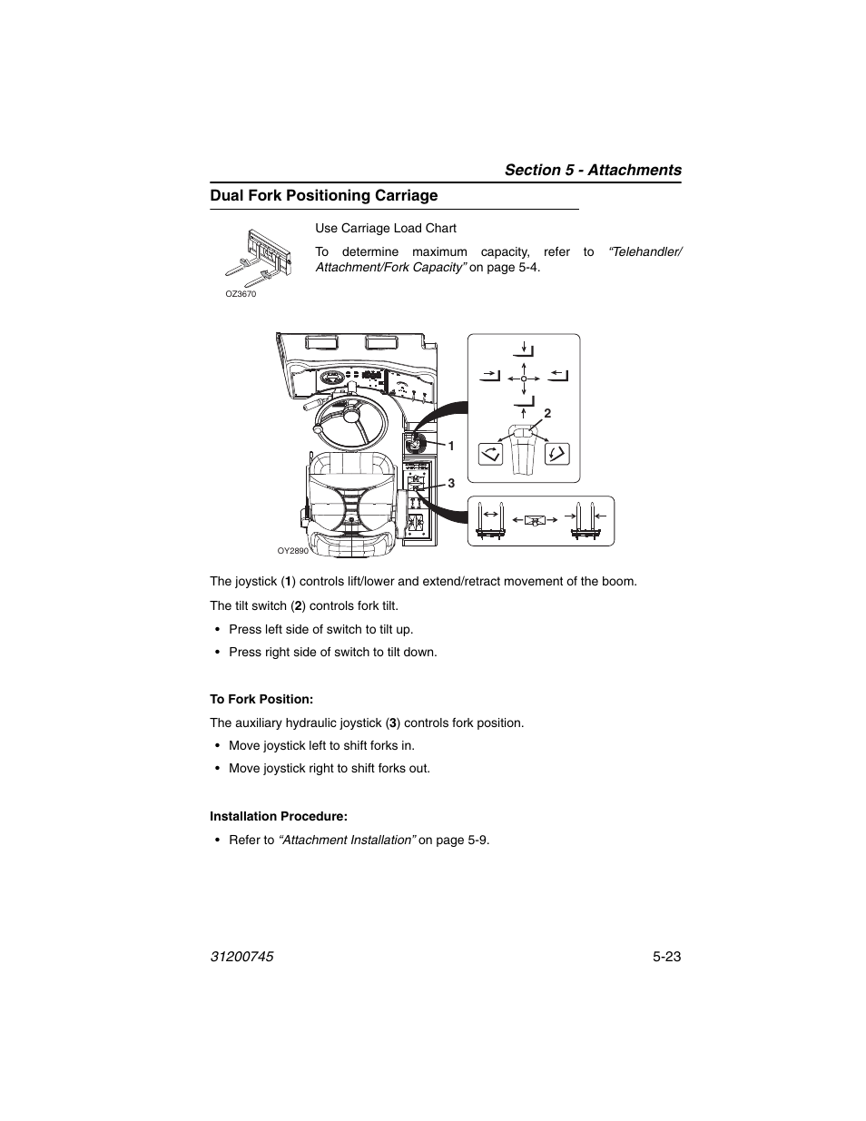 Dual fork positioning carriage, Dual fork positioning carriage -23 | JLG G12-55A Operator Manual User Manual | Page 95 / 160