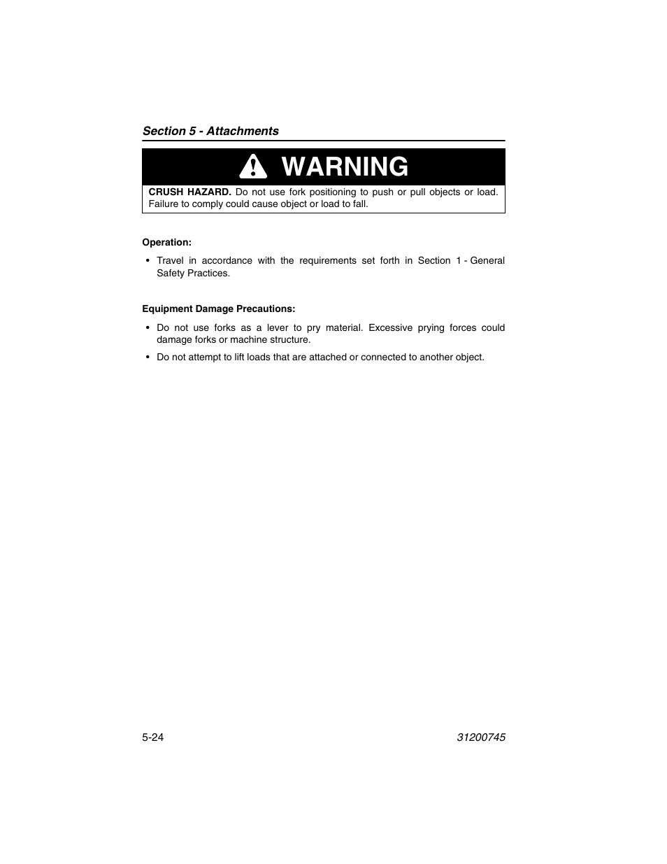 Warning | JLG G12-55A Operator Manual User Manual | Page 96 / 160