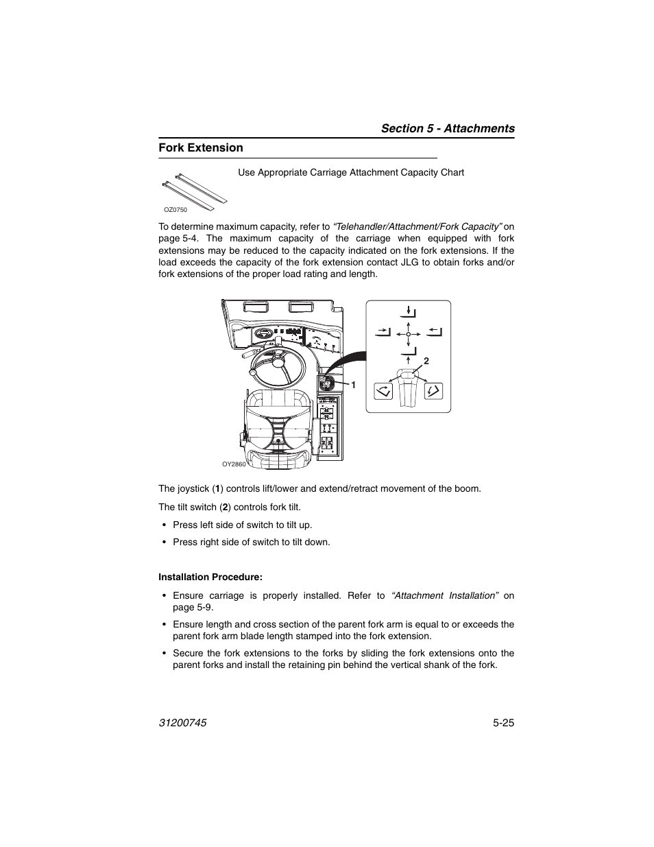 Fork extension, Fork extension -25 | JLG G12-55A Operator Manual User Manual | Page 97 / 160