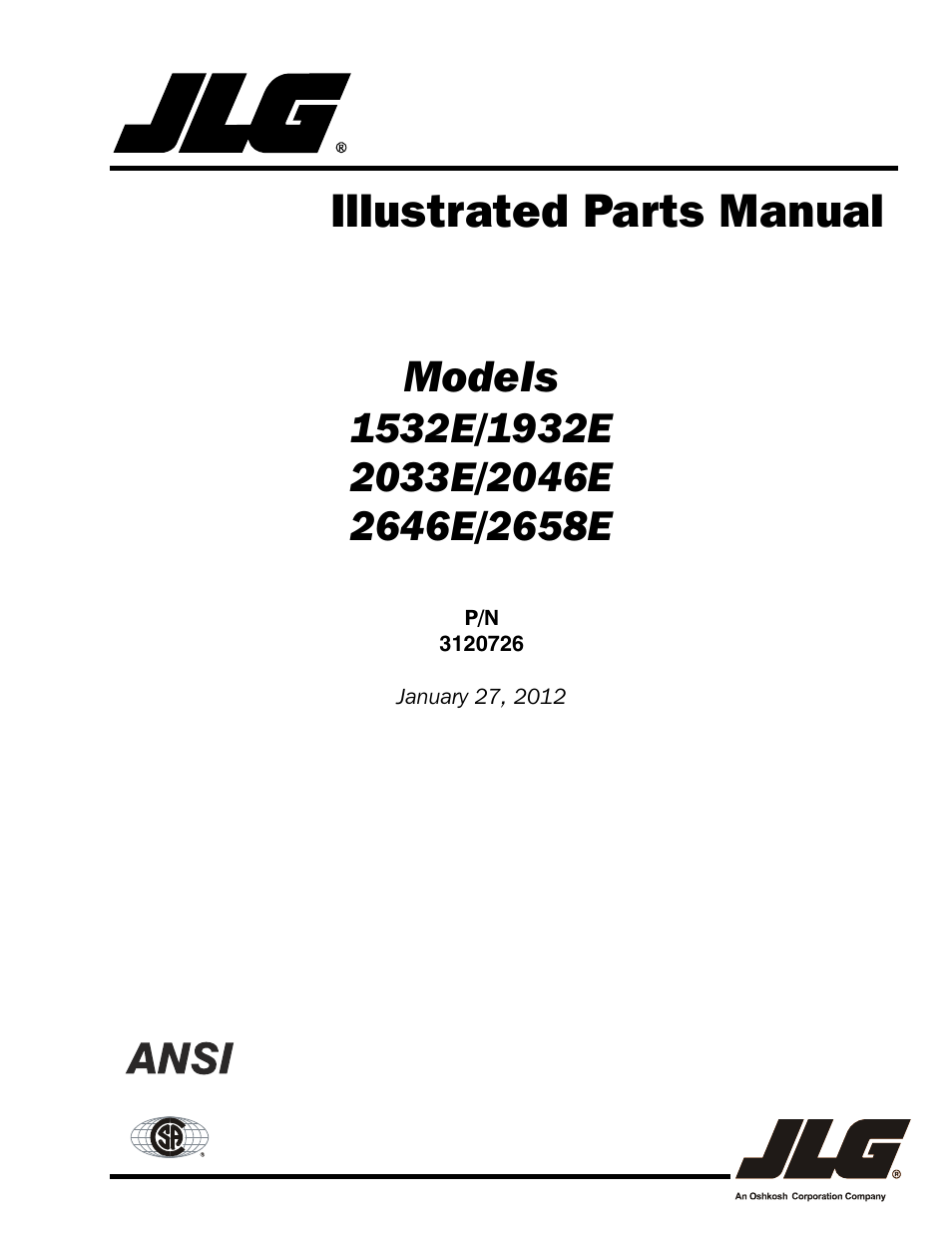 JLG 2658E ANSI Parts Manual User Manual | 258 pages