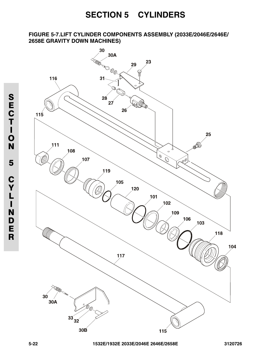 Gravity down machines) -22 | JLG 2658E ANSI Parts Manual User Manual | Page 184 / 258