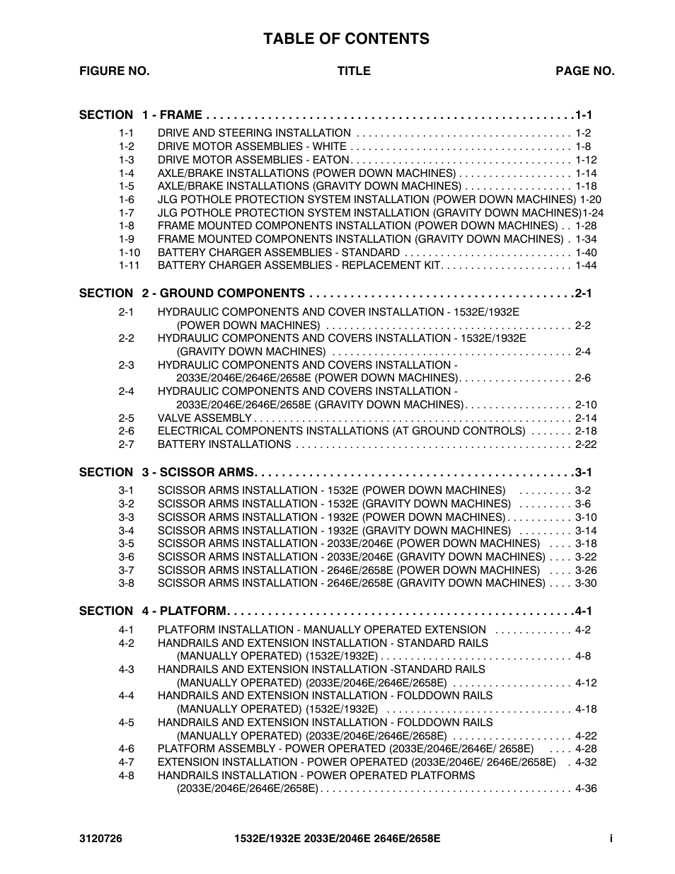 JLG 2658E ANSI Parts Manual User Manual | Page 5 / 258