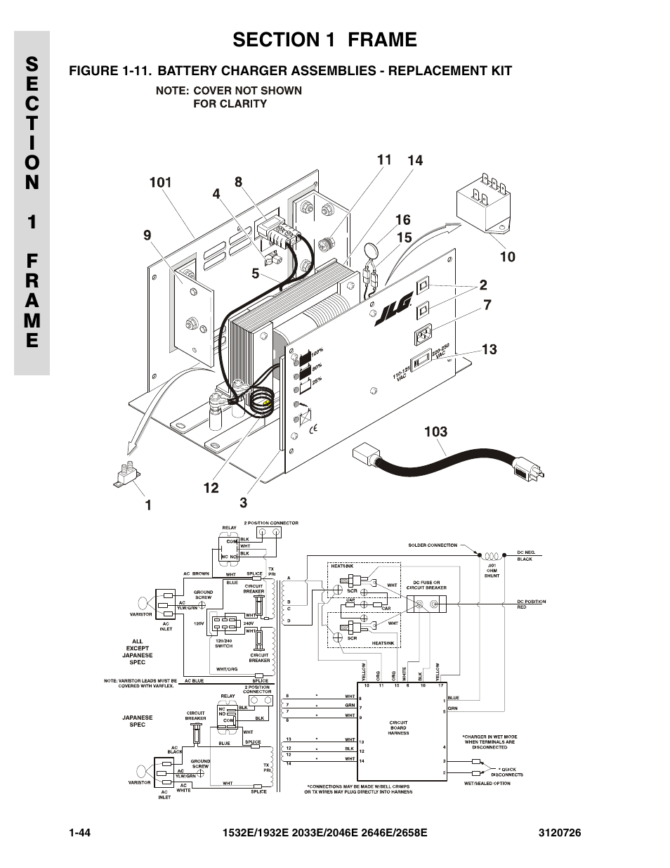 Battery charger assemblies - replacement kit -44 | JLG 2658E ANSI Parts Manual User Manual | Page 52 / 258