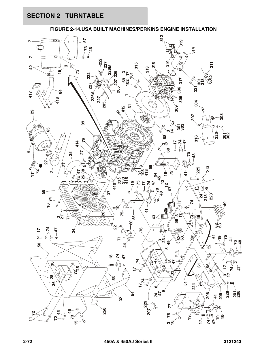 Usa built machines/perkins engine installation -72 | JLG 450A_AJ Series II Parts Manual User Manual | Page 150 / 494