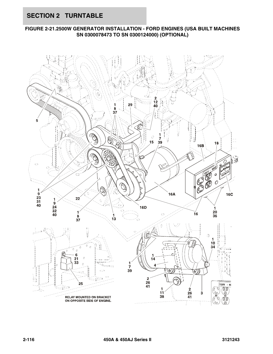 Sn 0300078473 to sn 0300124000) (optional) -116 | JLG 450A_AJ Series II Parts Manual User Manual | Page 194 / 494