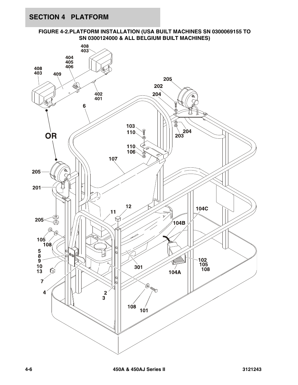 Sn 0300124000 & all belgium built machines) -6 | JLG 450A_AJ Series II Parts Manual User Manual | Page 290 / 494