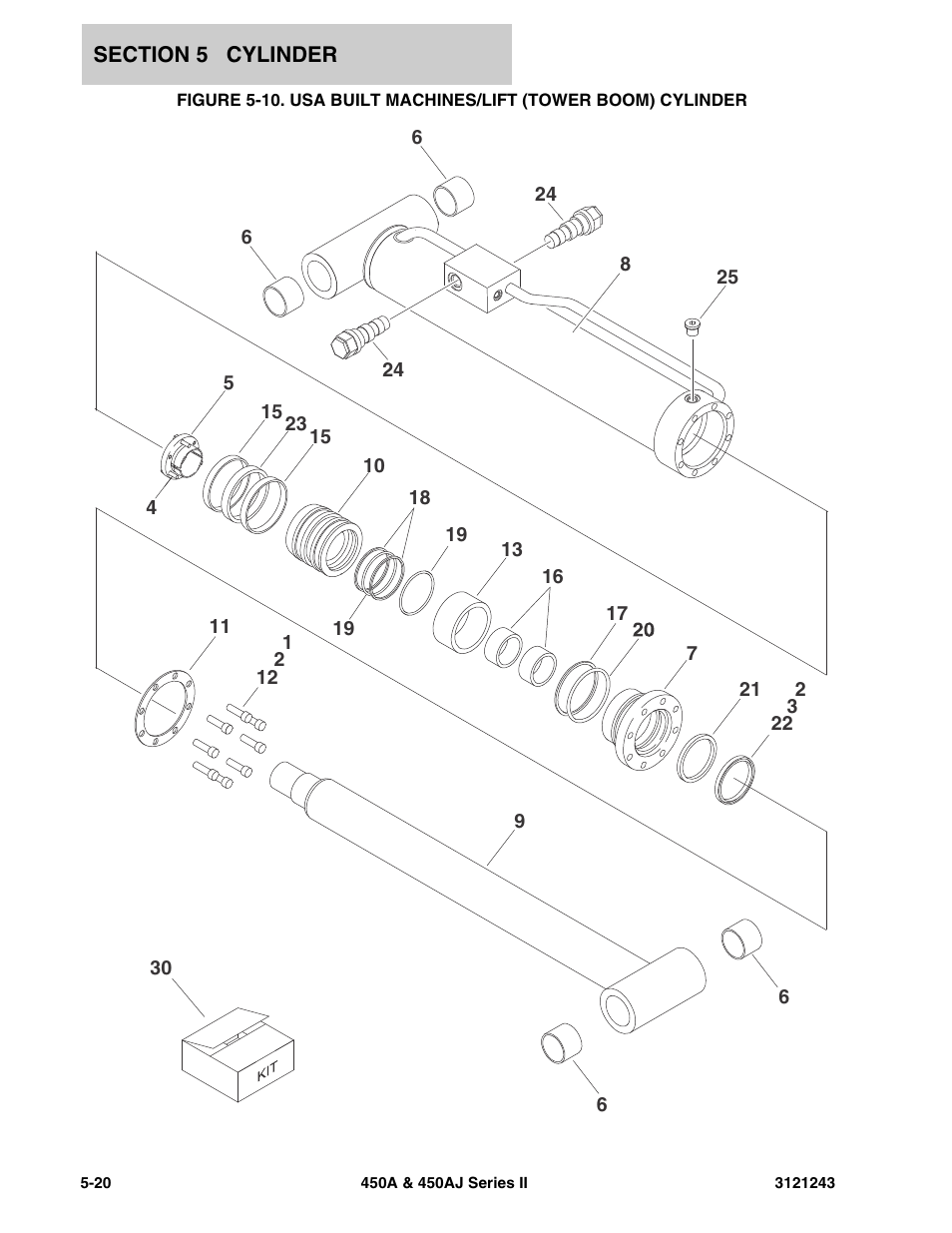 Usa built machines/lift (tower boom) cylinder -20 | JLG 450A_AJ Series II Parts Manual User Manual | Page 330 / 494