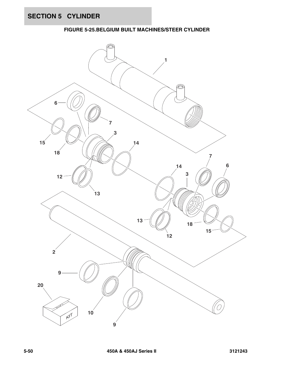Figure 5-25. belgium built machines/steer cylinder, Belgium built machines/steer cylinder -50 | JLG 450A_AJ Series II Parts Manual User Manual | Page 360 / 494