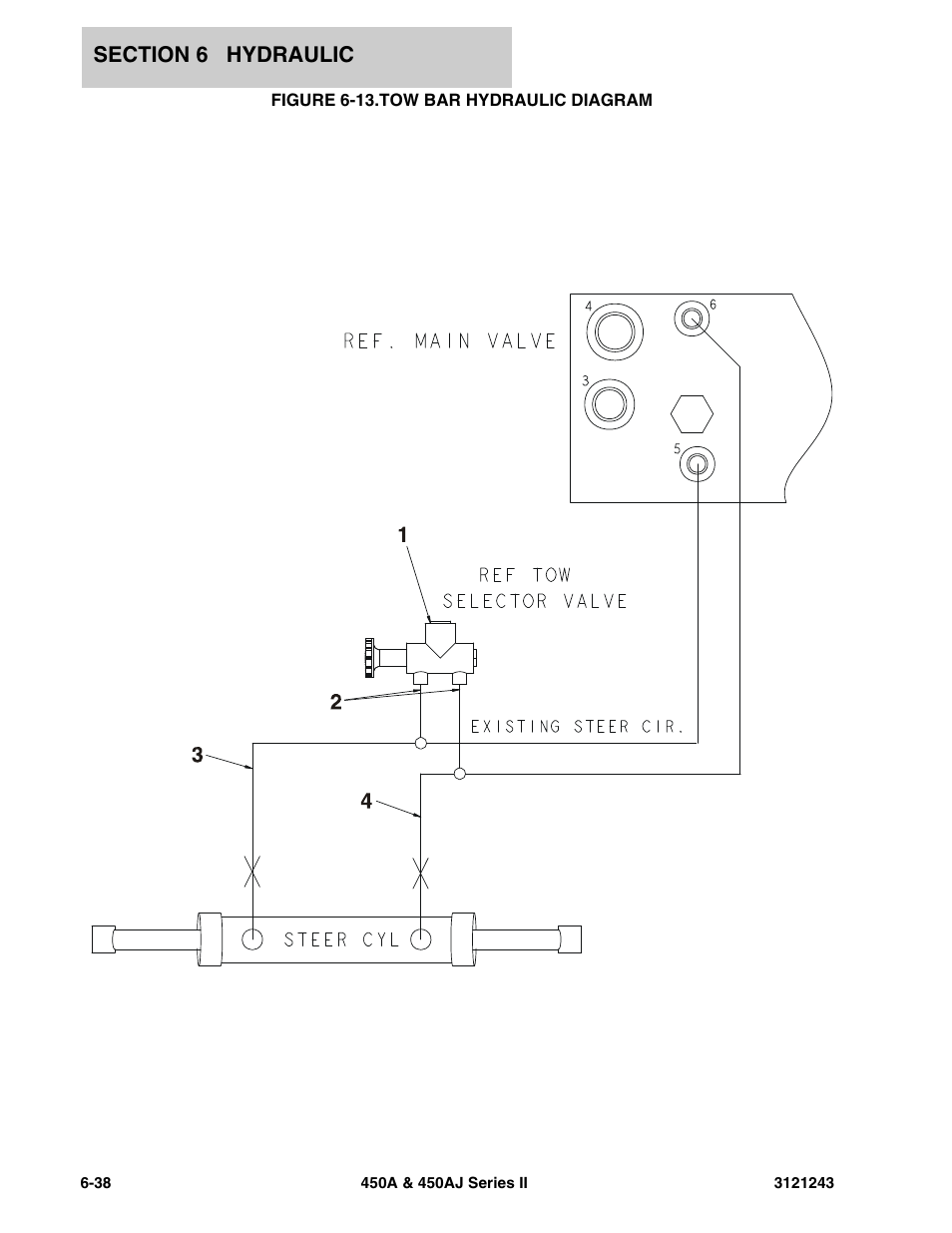 Figure 6-13. tow bar hydraulic diagram, Tow bar hydraulic diagram -38 | JLG 450A_AJ Series II Parts Manual User Manual | Page 402 / 494