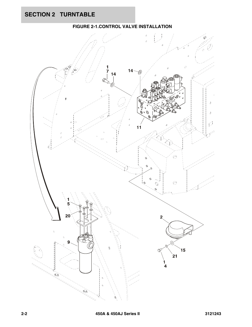 Figure 2-1. control valve installation, Control valve installation -2 | JLG 450A_AJ Series II Parts Manual User Manual | Page 80 / 494
