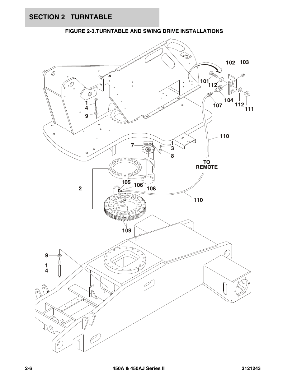 Turntable and swing drive installations -6 | JLG 450A_AJ Series II Parts Manual User Manual | Page 84 / 494