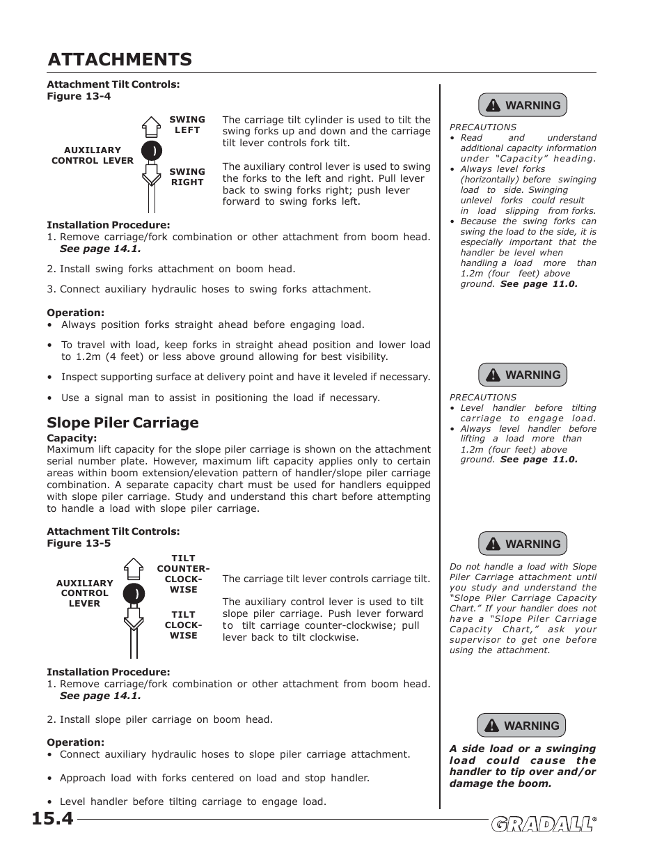 Attachments, Slope piler carriage | JLG TF6-42 (9150-4003) Operator Manual User Manual | Page 42 / 92