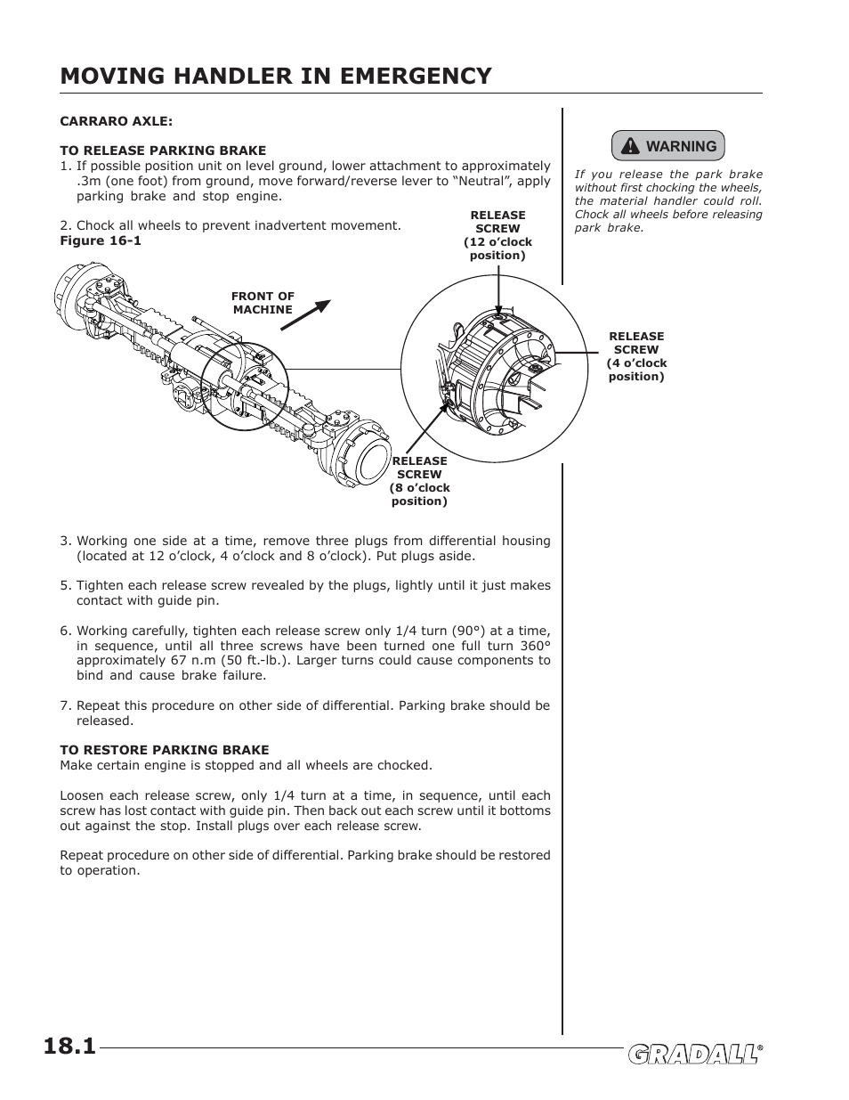 Moving handler in emergency | JLG TF6-42 (9150-4003) Operator Manual User Manual | Page 50 / 92