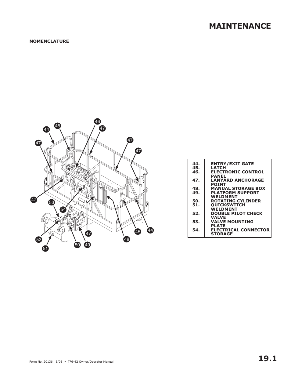 1 maintenance | JLG TF6-42 (9150-4003) Operator Manual User Manual | Page 53 / 92