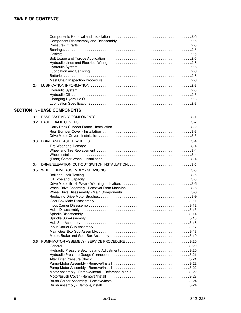 JLG 10MSP Service Manual User Manual | Page 6 / 154