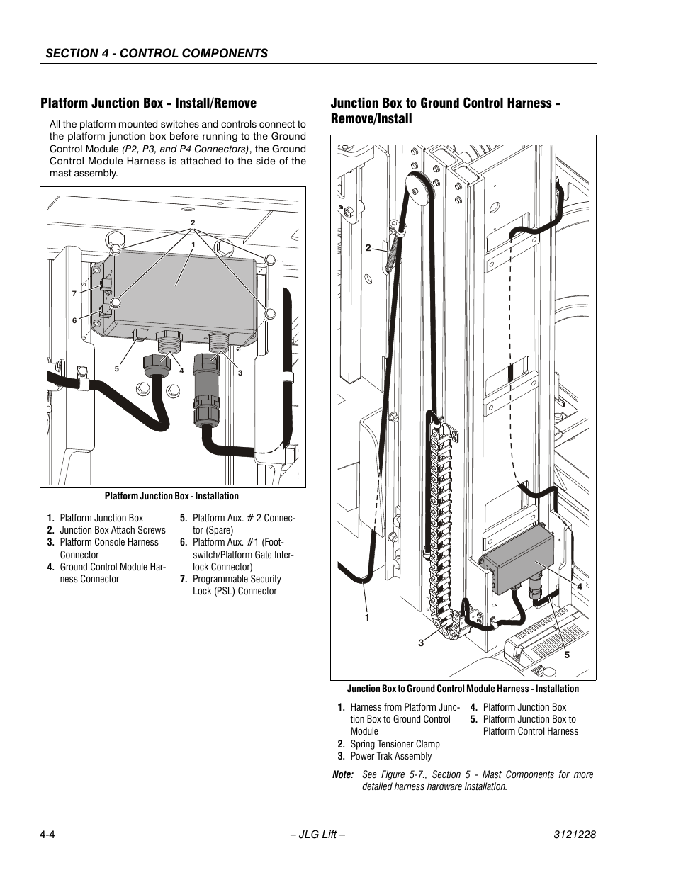 Platform junction box - install/remove | JLG 10MSP Service Manual User Manual | Page 68 / 154