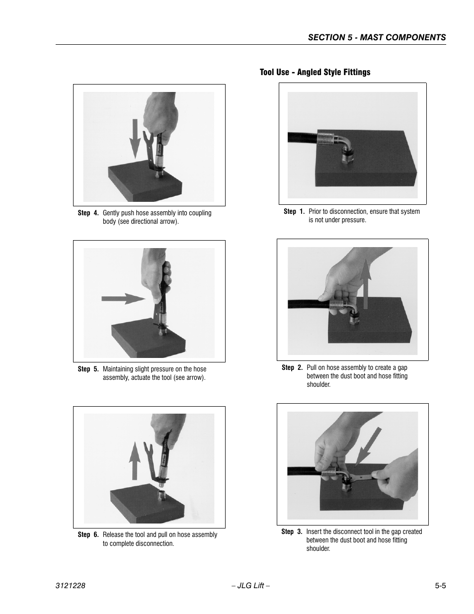 Tool use - angled style fittings, Tool use - angled style fittings -5 | JLG 10MSP Service Manual User Manual | Page 87 / 154