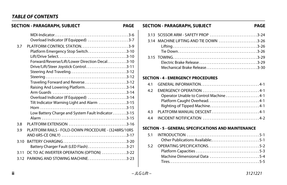 JLG 3248RS/10RS Operator Manual User Manual | Page 8 / 98