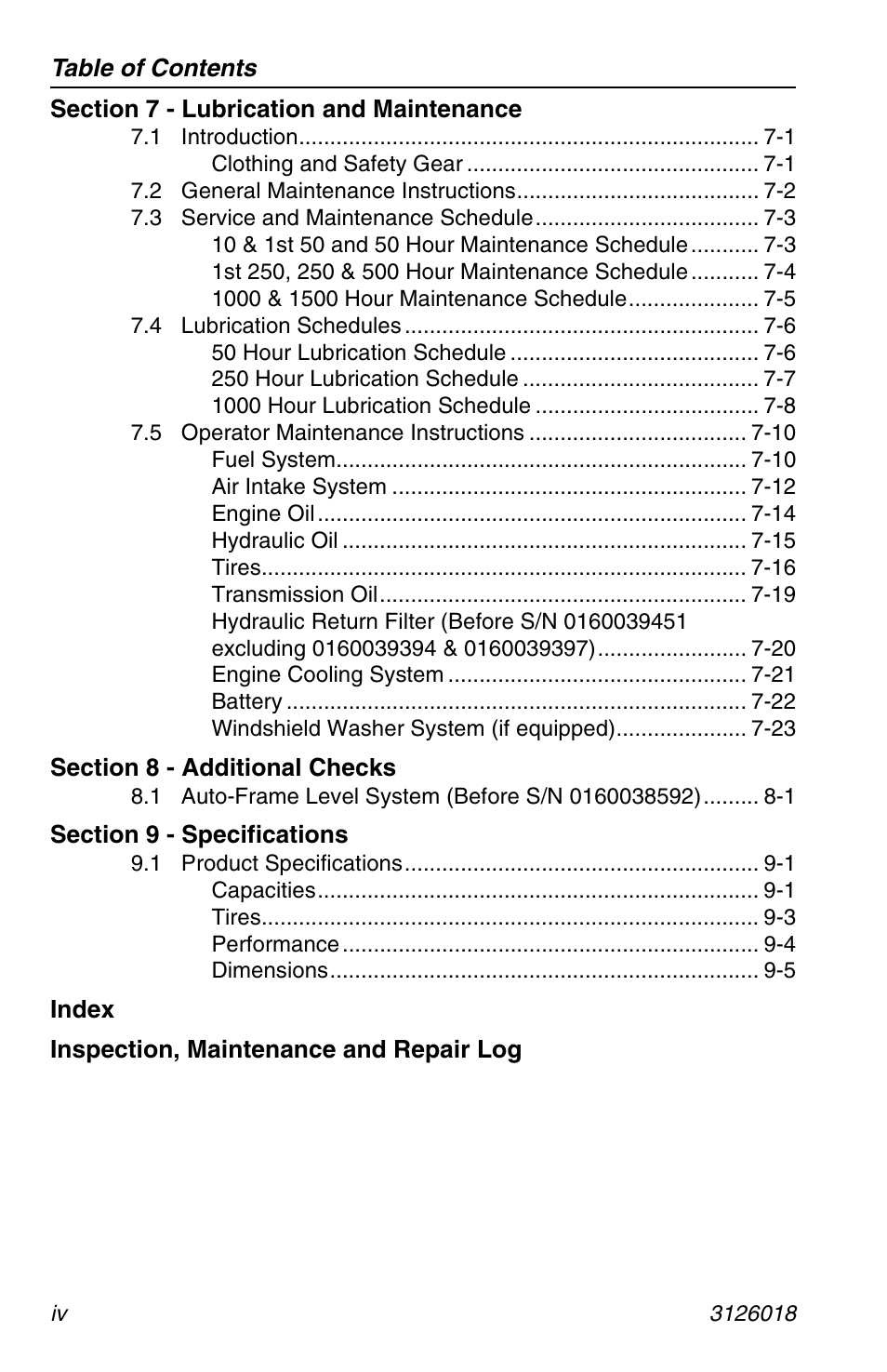 JLG G12-55A Operator Manual User Manual | Page 10 / 164