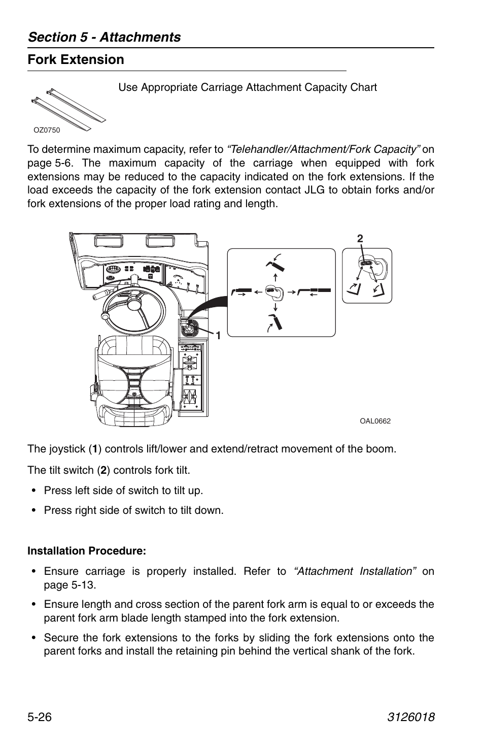 Fork extension, Fork extension -26 | JLG G12-55A Operator Manual User Manual | Page 100 / 164