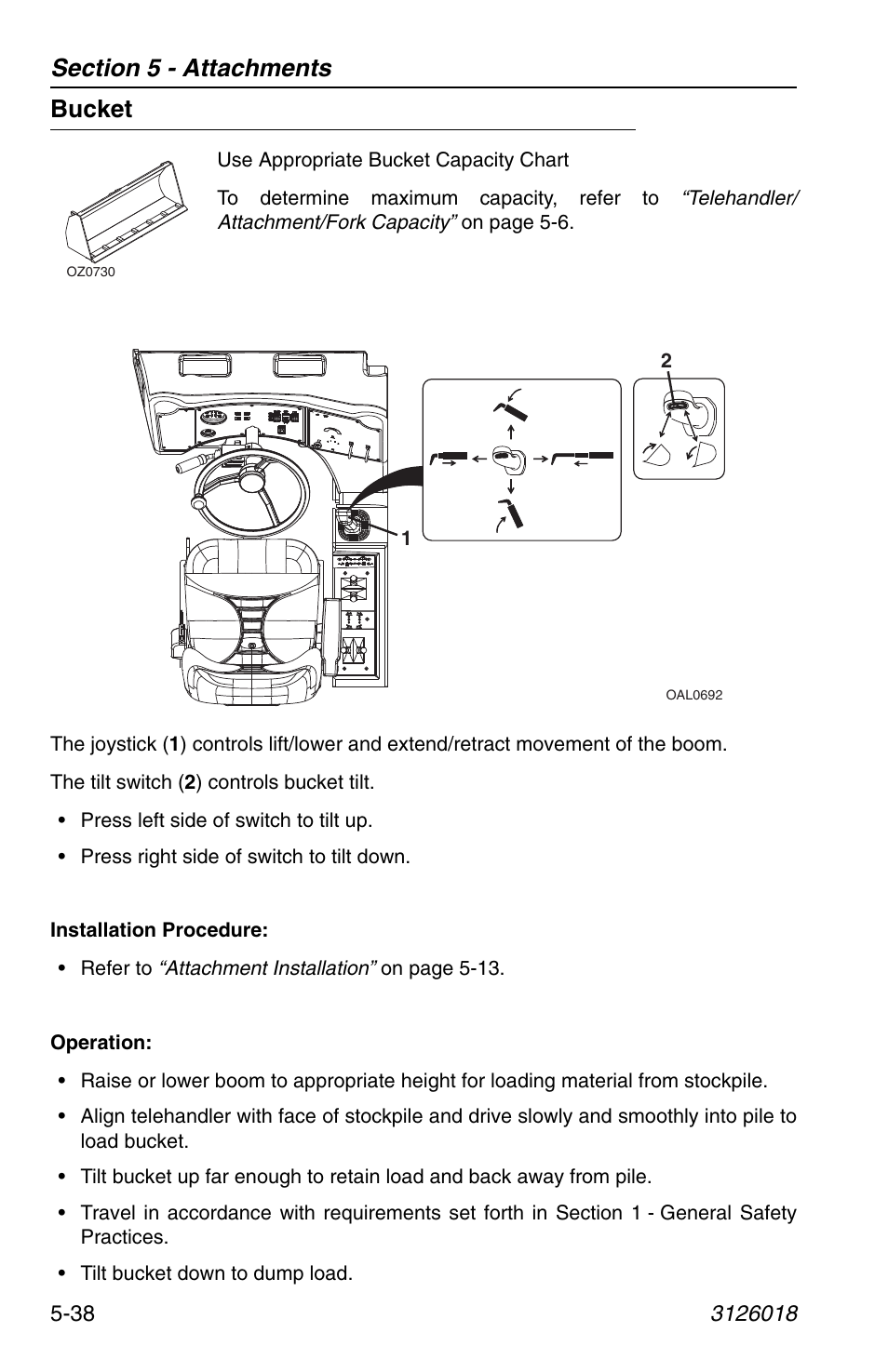Bucket, Bucket -38 | JLG G12-55A Operator Manual User Manual | Page 112 / 164